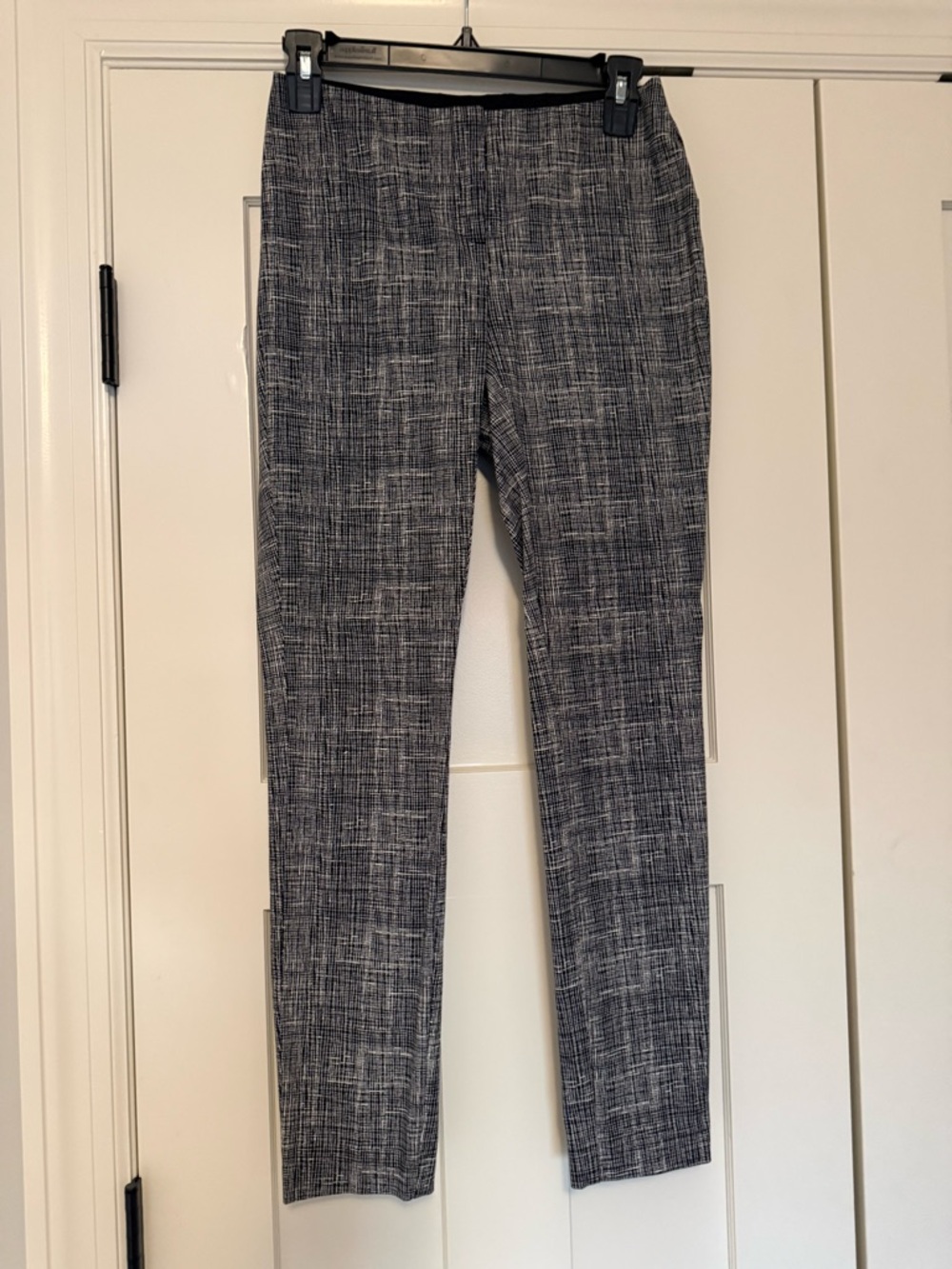 Alfani Black & White Textured Slim Trousers